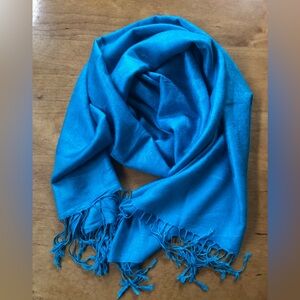 Pashmina Scarf Wrap Shawl - Turquoise Blue - 100% Pashmina- Paisley Pattern
